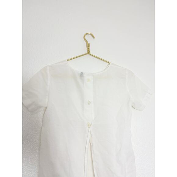 Theory Button Back Shirt Size XS Airy Cotton Lightweight Split Back Quiet Luxury - Picture 11 of 12